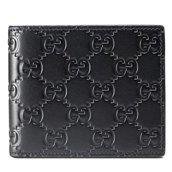 Gucci Signature Leather Bi-fold Wallet in Black New in Box - Picture 1 of 3